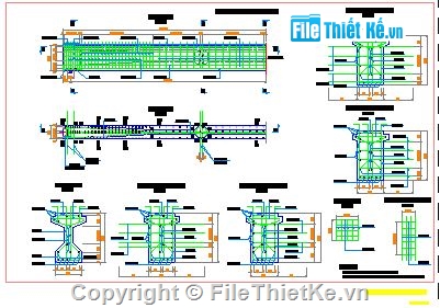 Bản vẽ cầu dầm I,Bản vẽ chi tiết cầu dầm I,Bản vẽ dầm I khổ 18 đến 33,chi tiết dầm I,các loại dầm I